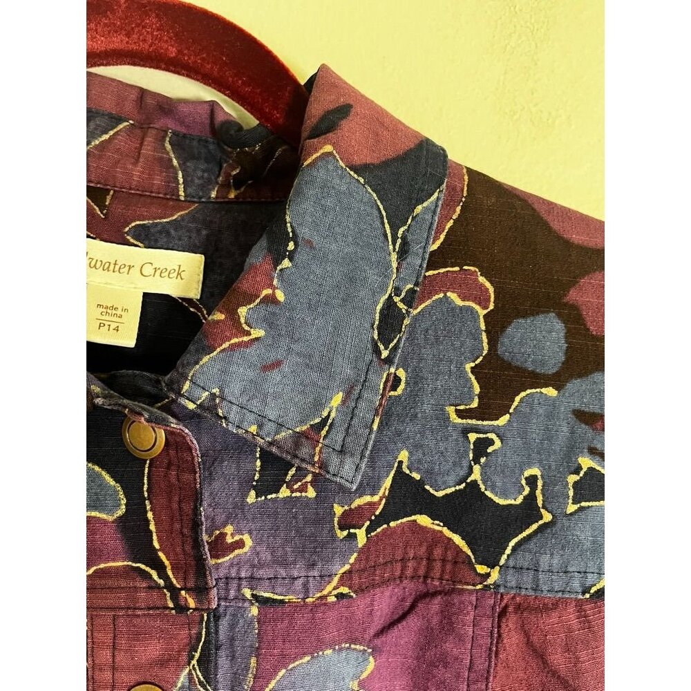 Coldwater Creek Floral Jacket P14 Colorful Western Boho Preppy Cottage Earthy - Picture 8 of 10